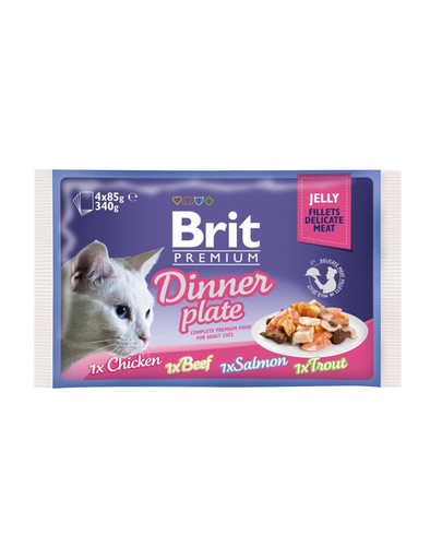 BRIT Premium Fillet dinner plate skonių mišinys želėje katėms 52 x 85 g