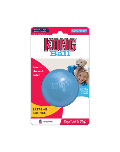 KONG Puppy Ball with Hole žaislinis rutulys šuniukui