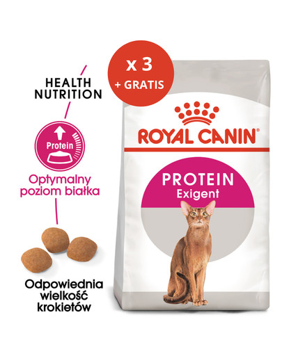 ROYAL CANIN Exigent Protein Preference 42 sausas maistas suaugusioms katėms 4 kg x 3 + kuprinė NEMOKAMA
