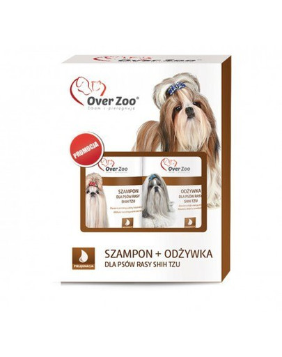 OVER ZOO Shih Tzu šunims skirtas 250 ml šampūno ir 240 ml kondicionieriaus rinkinys