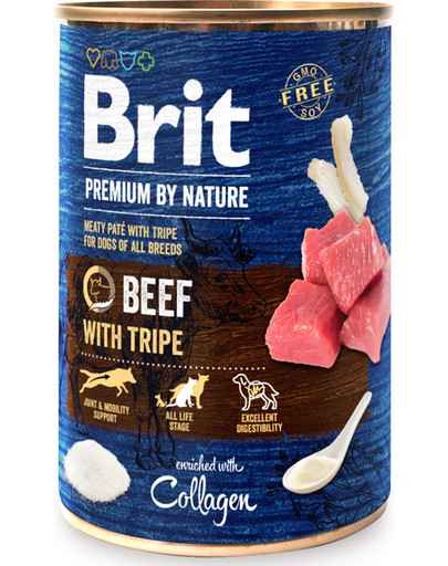BRIT Premium by nature Beef&Tripes 6 x 400g drėgnas maistas šunims su jautiena