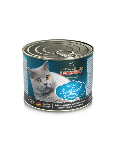 LEONARDO Quality Selection su jūros žuvimis katėms 6 x 200 g