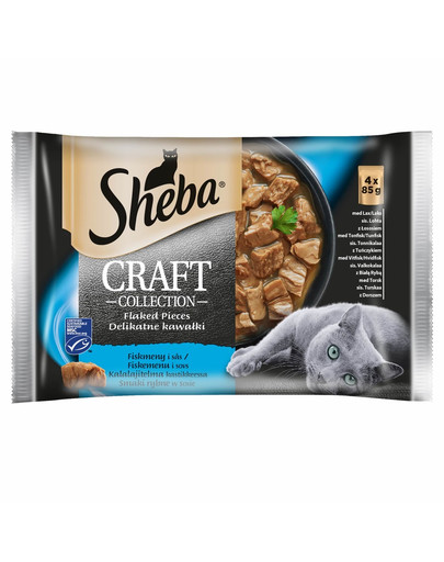 SHEBA Craft Collection drėgnas kačių maistas padaže 52 x 85 g