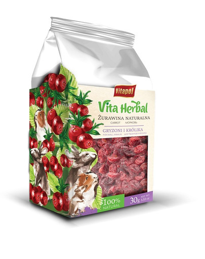 VITAPOL Vita Herbal Natūralios spanguolės graužikams ir triušiams 30 g