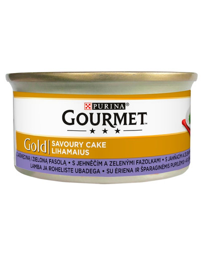 GOURMET Gold Savoury Cake su ėriena ir žaliomis pupelėmis 85 g