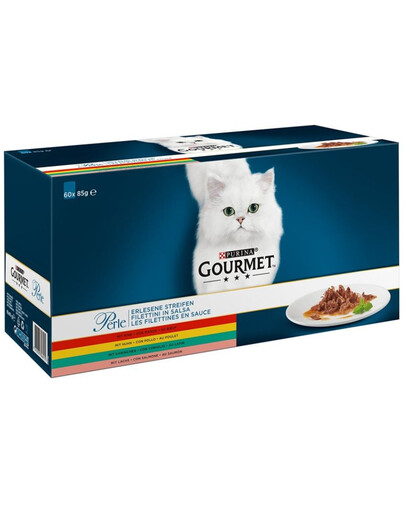 GOURMET Perle Filė padaže, mišrių skonių 60 x 85 g