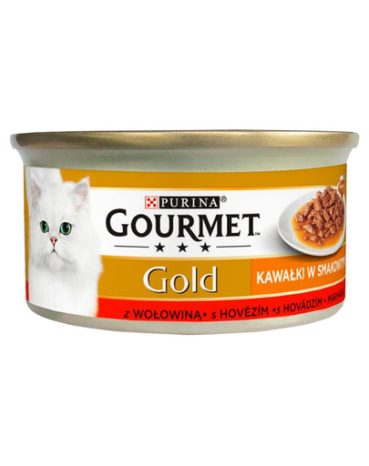 GOURMET Gold Sauce Delights su jautiena 85 g šlapias maistas katėms