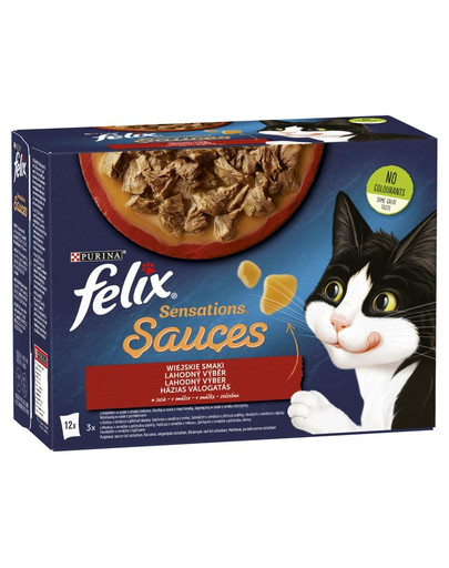 FELIX Sensations Sauce Kaimo skoniai padaže 72x85g šlapias kačių maistas