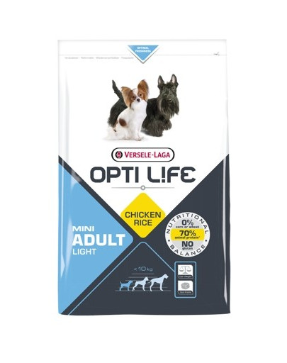 VERSELE LAGA Opti Life Adult Light medium & maxi ėdalas mažų veislių šunims turintiems viršsvorio 2,5 kg