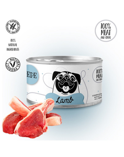 PAKA ZWIERZAKA PEPE Lamb 100% ėriena 410 g