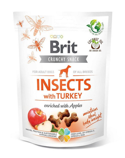 BRIT Care Dog Crunchy Crakcer Insect & Turkey 200 g traškūs skanėstai su vabzdžiais