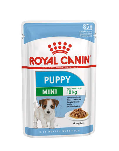 ROYAL CANIN Mini puppy 4x85 g drėgnas maistas su padažu šuniukams iki 10 mėnesių, mažų veislių