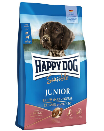 HAPPY DOG Sensible Junior Lachs 10 kg jauniems šunims, lašišoms ir bulvėms
