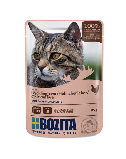 BOZITA Chicken liver Vištienos kepenėlės padaže katėms 85 g