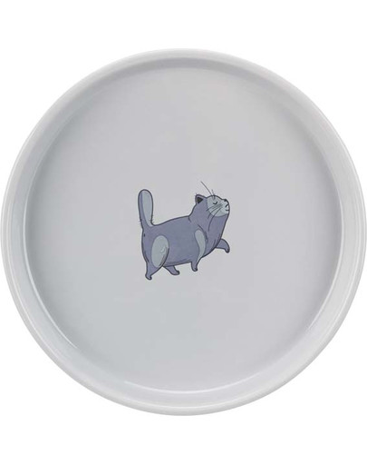 TRIXIE Keramikinis kačių dubuo su katės motyvu 0,6l / 23cm pilkas