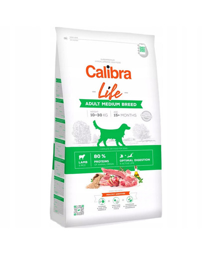 CALIBRA Dog Life Adult Medium Breed Lamb 12 kg vidutinio dydžio veislėms