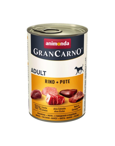 Animonda Grancarno Adult 400 g suaugusių šunų konservai su jautiena ir kalakutiena