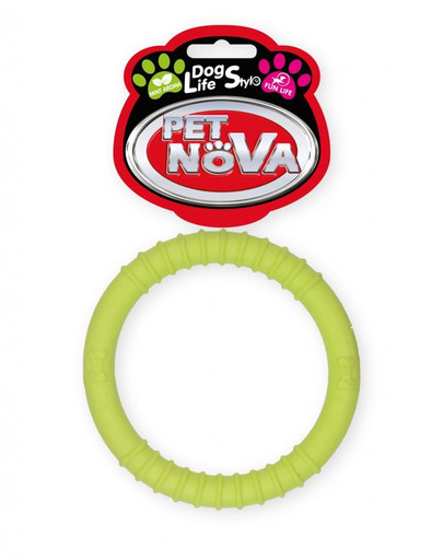 PET NOVA DOG LIFE STYLE žiedas  9,5 cm, geltonas, mėtų aromatas