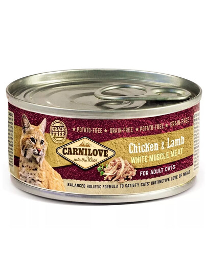 CARNILOVE Cat drėgnas kačių maistas 24 x 100 g skardinės