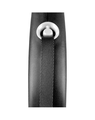 FLEXI ištraukiamas pavadėlis Black Design L su 5 m juosta, juodos spalvos
