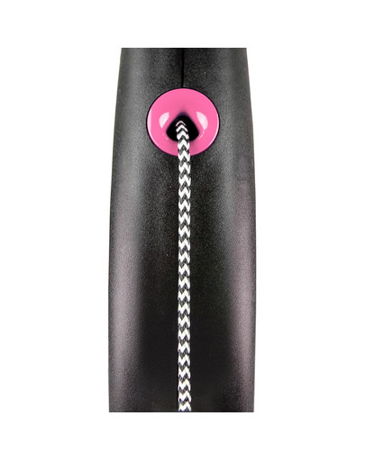 FLEXI Black Design M Cord 5 m pink virvinis automatinis pavadėlis
