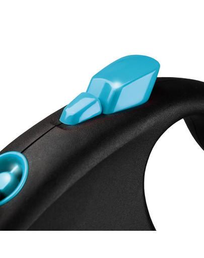 FLEXI ištraukiamas pavadėlis Black Design M, 5 m juosta, mėlyna spalva