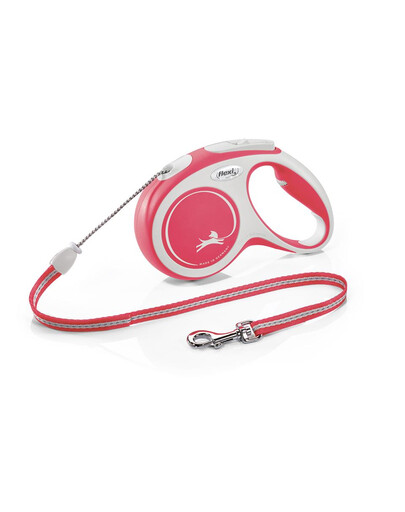 FLEXI New Comfort M Cord 5 m red virvelinis automatinis pavadėlis