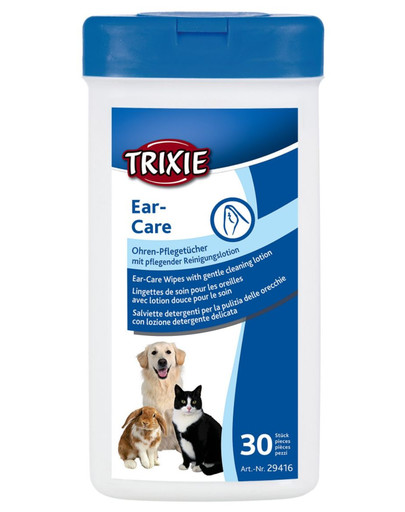 TRIXIE Ear Care drėgnos servetėlės ausų valymui 30 vnt.