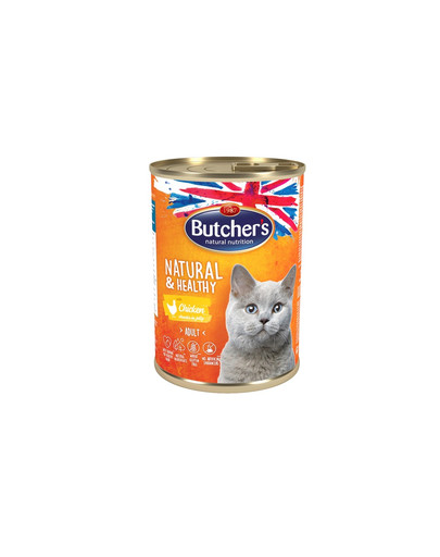 BUTCHER'S Natural&Healthy Cat su vištienos gabalėliais želė 400 g
