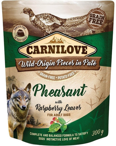 CARNILOVE Pheasant & Raspberry Leaves 300 g Šunų maisto fazanas ir aviečių lapai