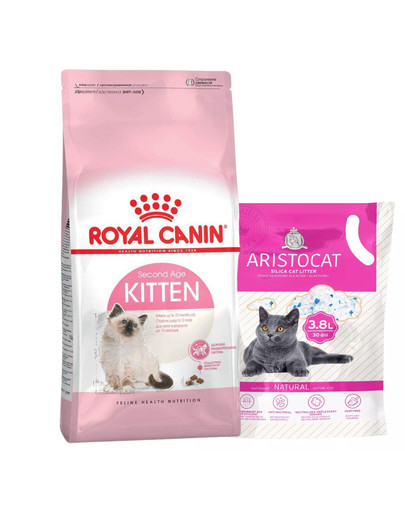 ROYAL CANIN Kitten 10 kg + ARISTOCAT Silikoninis kraikas PREMIUM 3,8 l NEMOKAMAI
