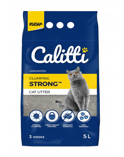CALITTI Strong Bentonito kraikas katėms, bekvapis 20 l (4 szt. x 5 l)