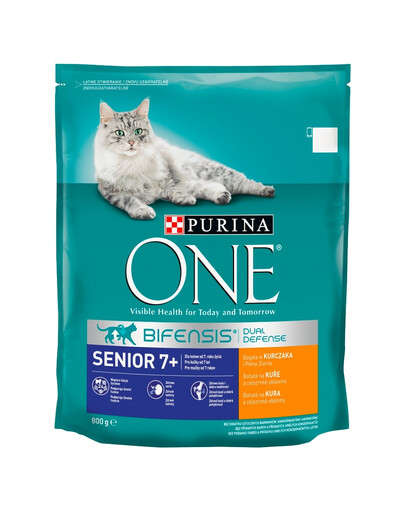 PURINA ONE Senior 7+ papildyta vištiena ir nesmulkintais grūdais 800 g