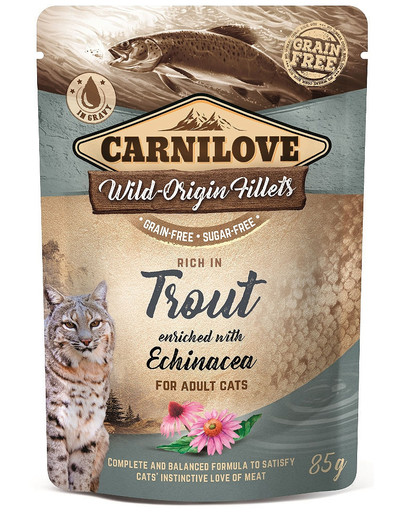 CARNILOVE Cat Pouch Trout & Echinacea 85g upėtakis ir ežiuolė