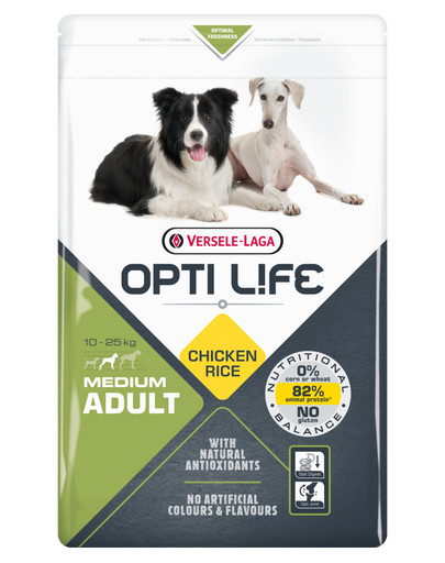 VERSELE LAGA Opti Life  Adult medium - ėdalas vidutinių dydžių šunims su paukštiena 12,5 kg