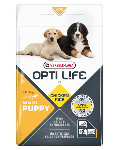 VERSELE LAGA Opti Life Puppy maxi - ėdalas dideliems šuniukams su vištiena ir ryžiais 12,5 kg