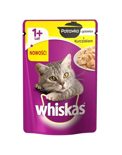 WHISKAS Adult drėgnas kačių ėdalas su želė 28 x 85 g paketėliai