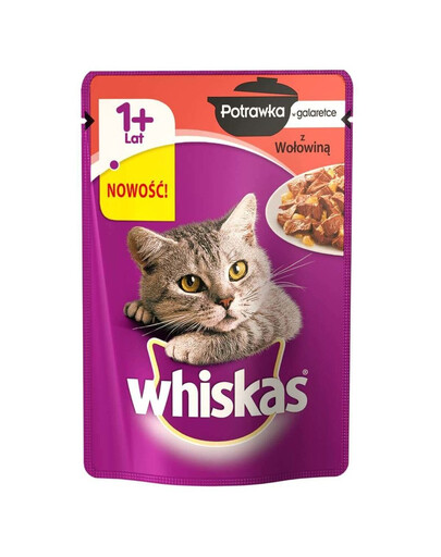 WHISKAS Adult drėgnas kačių ėdalas su želė 28 x 85 g paketėliai