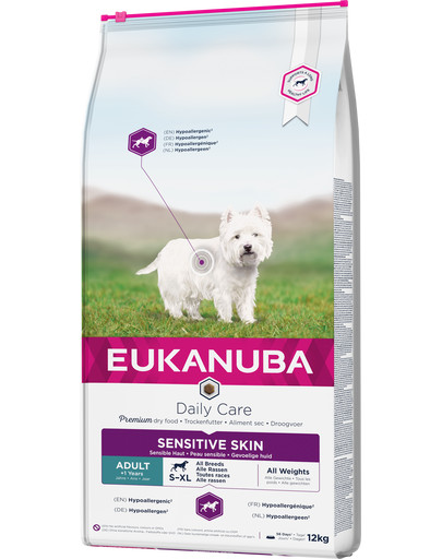 Eukanuba Daily Care Adult Sensitive Skin visoms veislėms 12 kg