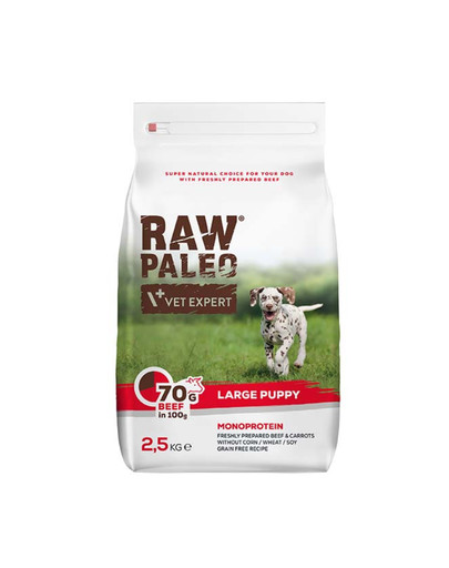 VETEXPERT Raw Paleo Beef puppy large 2,5kg didelių veislių šuniukams