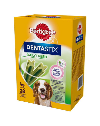 PEDIGREE DentaStix Daily Fresh vištienos skonio skanėstai vidutinio dydžio šunims 4x180g