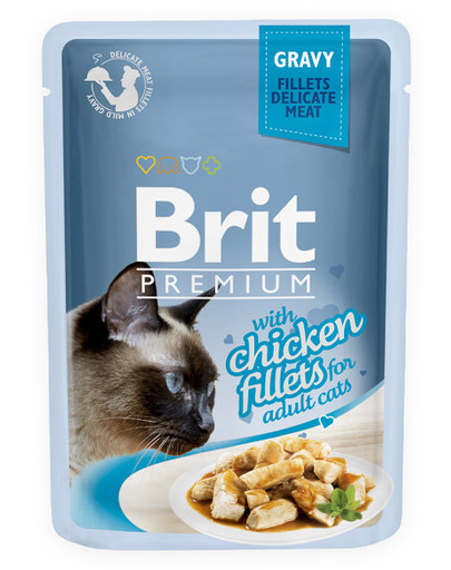 BRIT Premium Fillets in Gravy paketėliai su padažu katėms 24 x 85 g