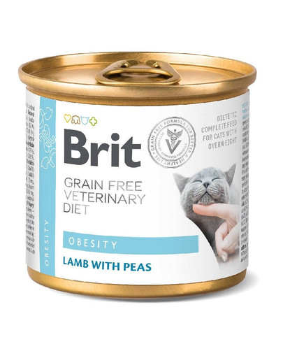 BRIT Vetrinary Diet Obesity Lamb&Pea katėms 200 g