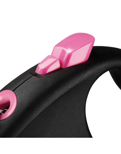 FLEXI Black Design S Cord 5 m pink virvinis automatinis pavadėlis