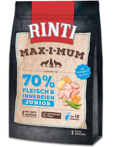 RINTI MAX-I-MUM Junior Chicken su vištiena šuniukams 1 kg
