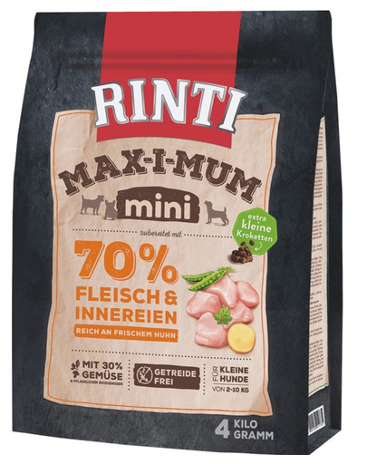 RINTI MAX-I-MUM Mini Adult Chicken su vištiena mažoms veislėms 4 kg