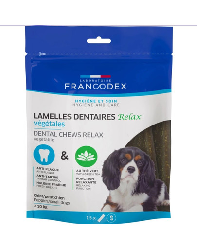 FRANCODEX RELAX mažos kramtomosios juostelės dantų akmenims ir kvapui šalinti 228 g/15 juostelių