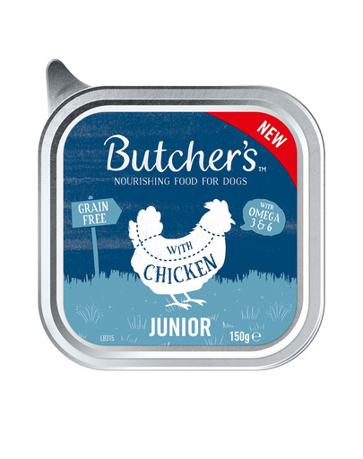 BUTCHER'S Original Junior, maistas šunims, su vištiena, paštetas, 150g