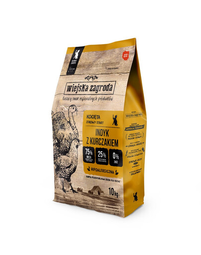 WIEJSKA ZAGRODA kalakutas su vištiena kačiukai 10 kg