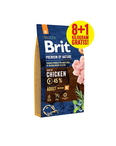 BRIT Premium by Nature M Adult 8kg+1kg DOVANŲ